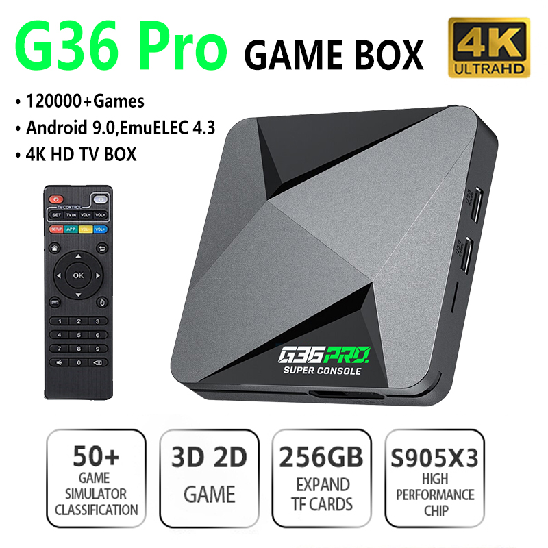 슈퍼 게임 박스 G36 프로 128G 4K 레트로 비디 - Gaming Console Gs5 리뷰 및 가격
