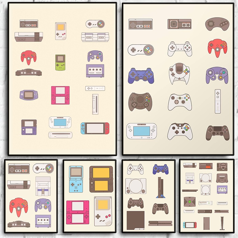 비디오 게임 휴대용 및 콘솔 진화 포스터 게임패드 캔버 - Gaming Console Handheld 리뷰 및 가격