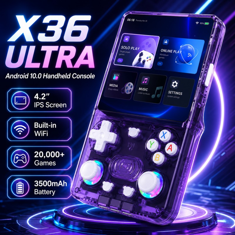 X36 울트라 휴대용 게임 콘솔 안드로이드 10 듀얼  - Gaming Console Online 리뷰 및 가격